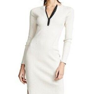 Rag and Bone Brynn Rib-Knit Sweater Dress Long Sleeve Cream Size Medium EUC